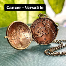 Load image into Gallery viewer, MADE TO ORDER CUSTOM LOCKET - Choose Two Zodiac Signs. ARIES, TAURUS, GEMINI, CANCER, LEO, VIRGO, LIBRA, SCORPIO, SAGITTARIUS, CAPRICORN, AQUARIUS, PISCES.