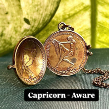 Load image into Gallery viewer, MADE TO ORDER CUSTOM LOCKET - Choose Two Zodiac Signs. ARIES, TAURUS, GEMINI, CANCER, LEO, VIRGO, LIBRA, SCORPIO, SAGITTARIUS, CAPRICORN, AQUARIUS, PISCES.