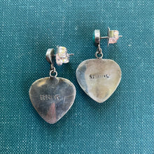Load image into Gallery viewer, *Available at MixTape in Portland Oregon* Amazing 1990s Vintage Inlay Heart Earrings