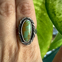 Load image into Gallery viewer, Simple Turquoise Solitaire Ring, Handmade by Autopilot Empires. Adjustable Size.