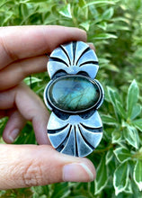 Load image into Gallery viewer, Modifiable Labradorite Pendant Made From Vintage Lost Earring. 100% of Proceeds to the Hussen and Najjar Families 🍉