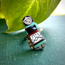 Load image into Gallery viewer, *Available at MixTape in Portland Oregon* Vintage Zuni Corn Maiden Ring by Teresa Waseta. Size 5.5