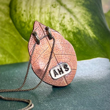 Load image into Gallery viewer, FULL SALE DONATED: Sacred Heart Pendant with Turquoise and Inlay Cabochon, in Sterling Silver with Copper Backplate