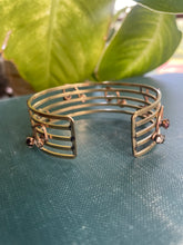 Load image into Gallery viewer, 1940s Carper Co Music Staff Bracelet in 12k Goldfill with Multicolor Rhinestone Music Notes