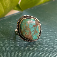 Load image into Gallery viewer, Simple Vintage Turquoise Ring in Sterling Silver, Size 7.