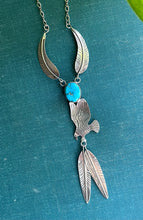 Load image into Gallery viewer, Soaring Eagle Vintage Native American Navajo Turquoise and Sterling Silver Necklace