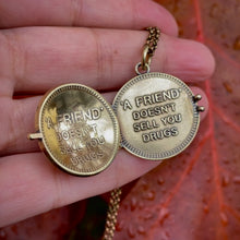 Load image into Gallery viewer, READY TO SHIP! D.A.R.E. Token Locket. Made from real vintage 80s-90s tokens.