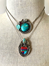 Load image into Gallery viewer, Turquoise and Garnet Statement Necklace with Secret Message