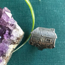 Load image into Gallery viewer, Log Cabin Spoon Ring Made from Antique Maple Syrup Spoon