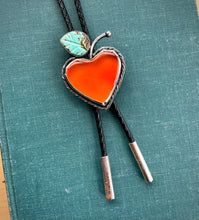 Load image into Gallery viewer, Beautiful Peach Bolo Tie in Carnelian and Turquoise with Sterling Accents