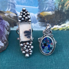 Load image into Gallery viewer, Cobra Ring with Mosaic Opal in Sterling Silver