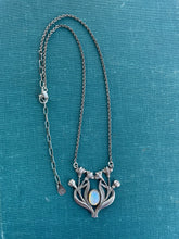 Load image into Gallery viewer, Art Nouveau Necklace in Sterling Silver with Ethiopian Fire Opal