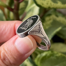 Load image into Gallery viewer, Amazing Reversible Elephant / Mermaid Vintage Thai Siam Niello Ring, Size 9.25