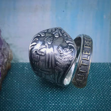 Load image into Gallery viewer, Little Red Ridinghood Spoon Ring made with Antique Spoon