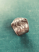 Load image into Gallery viewer, Amazing Dancing Tambourine Woman Large Wide Spoon Ring - RARE