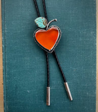 Load image into Gallery viewer, Beautiful Peach Bolo Tie in Carnelian and Turquoise with Sterling Accents