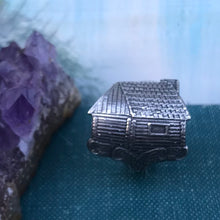 Load image into Gallery viewer, Log Cabin Spoon Ring Made from Antique Maple Syrup Spoon