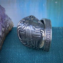 Load image into Gallery viewer, Little Red Ridinghood Spoon Ring made with Antique Spoon