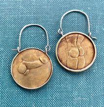 Load image into Gallery viewer, MADE TO ORDER Peep Show Token Earrings, Available with BREASTS or PENIS