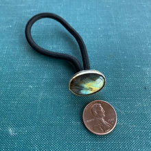Load image into Gallery viewer, Labradorite Hair Tie in Brass
