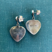 Load image into Gallery viewer, Amazing 1990s Vintage Inlay Heart Earrings
