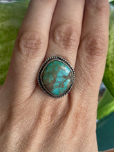 Load image into Gallery viewer, Simple Vintage Turquoise Ring in Sterling Silver, Size 7.
