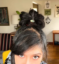 Load image into Gallery viewer, Labradorite Hair Tie in Brass
