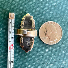 Load image into Gallery viewer, Vintage Navajo Silversmith Ring with Inlay Cabochon, Adjustable Size.
