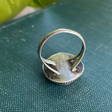 Load image into Gallery viewer, Simple Vintage Turquoise Ring in Sterling Silver, Size 7.
