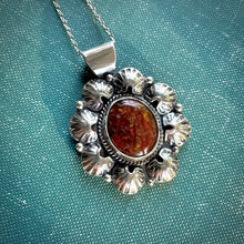 Load image into Gallery viewer, Fire Agate in Sterling Silver Pendant
