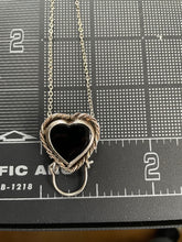 Load image into Gallery viewer, Black Onyx Heart Sterling Silver Charm Holder
