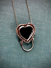 Load image into Gallery viewer, Black Onyx Heart Sterling Silver Charm Holder
