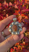 Load and play video in Gallery viewer, Fire Agate in Sterling Silver Pendant
