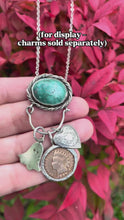Load and play video in Gallery viewer, Sterling Turquoise Charm Holder Pendant
