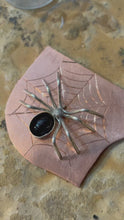 Load and play video in Gallery viewer, 3D Spider Pendant in Sterling Silver with Onyx Cabochon
