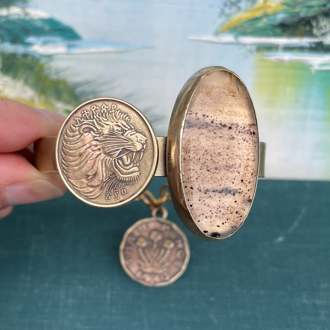 Montana Agate and Tiger Coin Cuff