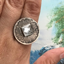 Load image into Gallery viewer, Quartz Pyramid / 1945 Mexico Ten Centavos Ring
